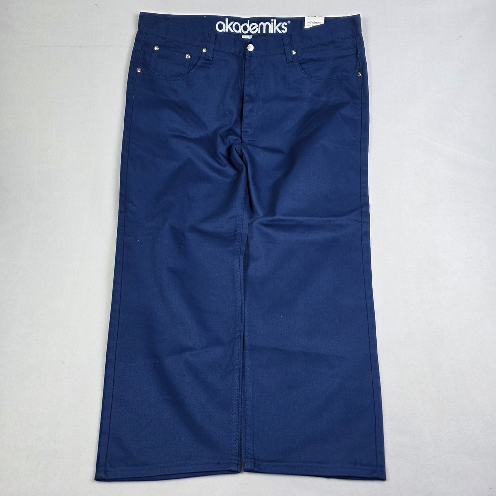 Vintage Y2k Akademiks Baggy Jeans Mens 46x32 Fits 46x31 Blue Wide Leg Deadstock